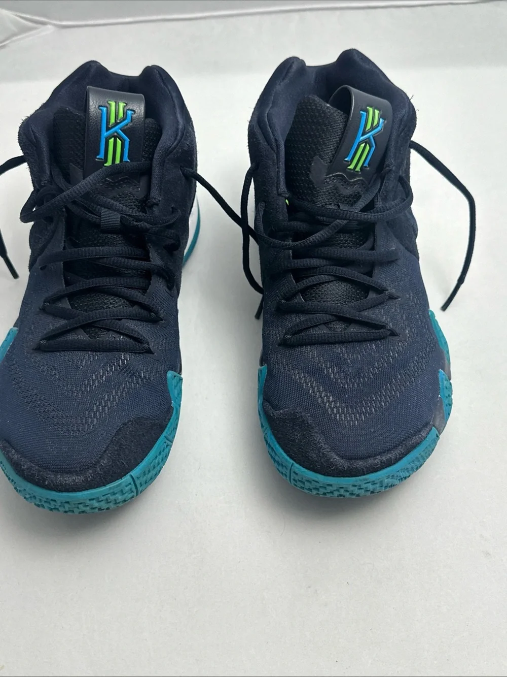 Nike Men's Navy and Teal Basketball Sneakers